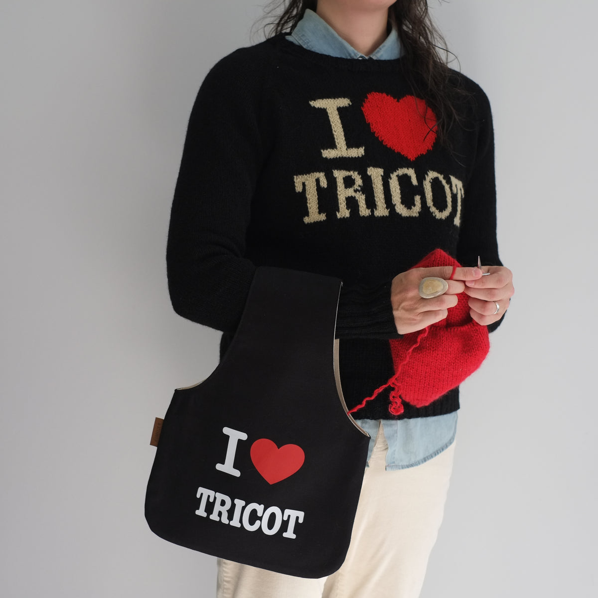 Sac de projet I ♥ Tricot