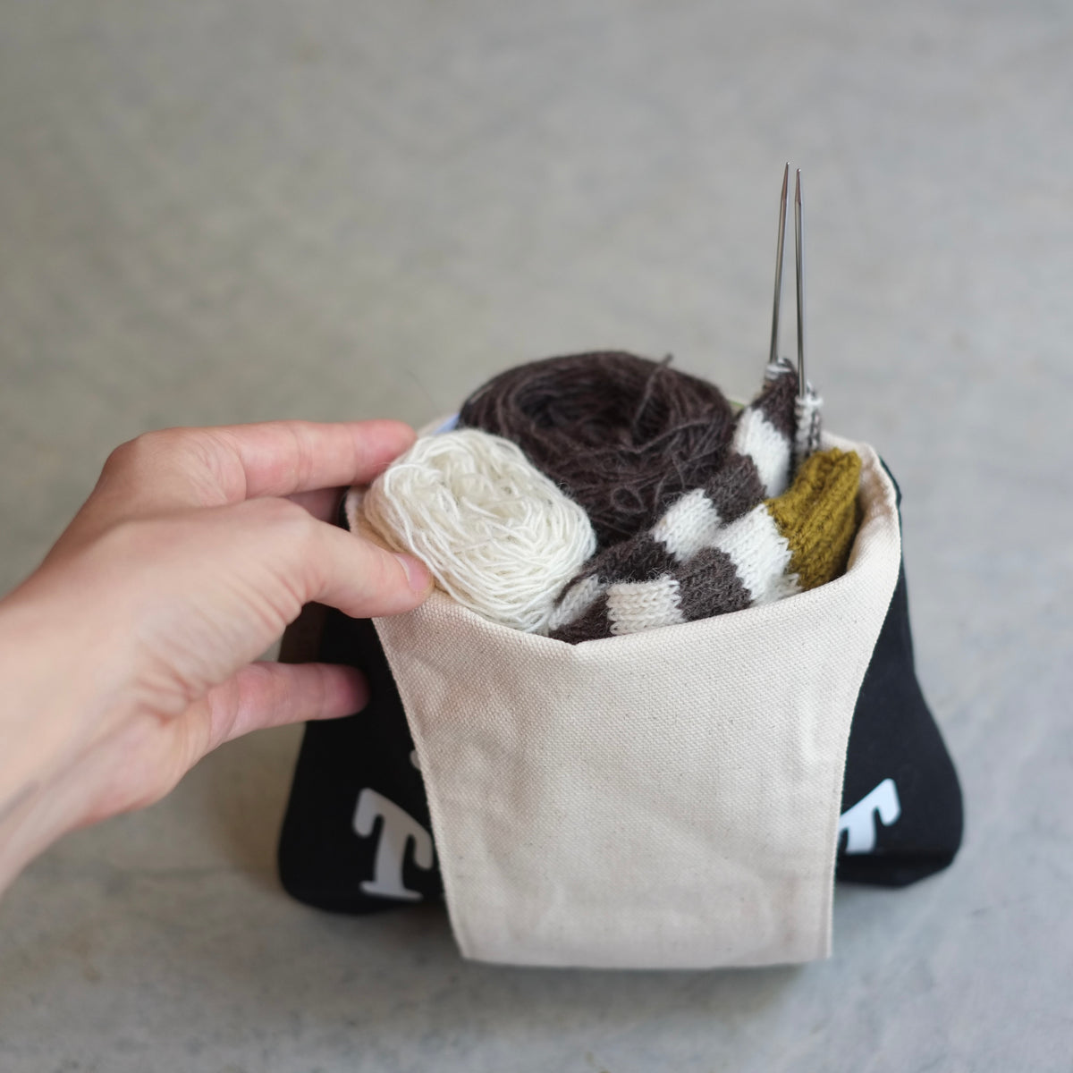 Sac de projet I ♥ Tricot